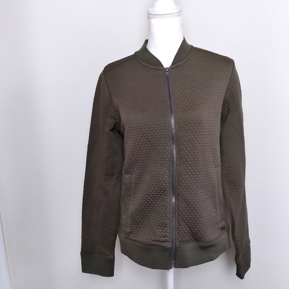 G by Guess Army Green Quilted Textured Zip Up Jacket - Picture 2 of 11